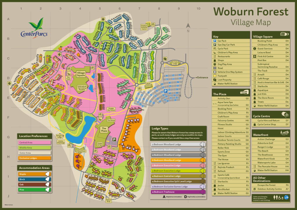 Center Parcs Woburn Forest Village Map